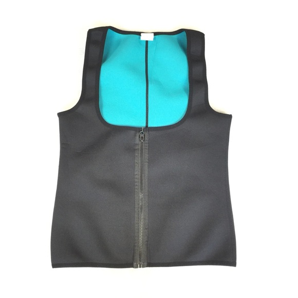 Neoprene Vest Full Zip Underbust Sweat Suit Top - Picture 1 of 6